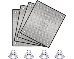Verduisterende Raamfolie met Zuignappen - Dubbelzijdig Aluminiumfolie - Zonbescherming en Privacy - Hittewerend en Waterdicht - 4 Stuks van