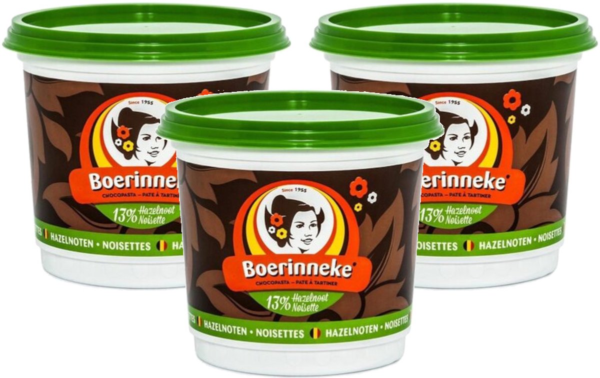 Boerinneke Fondant Hazelnoot - Multipack - Chocopasta - 1200g (3x400g)