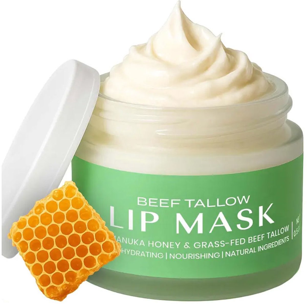 Body Restore Beef Tallow Lipmasker Bergamot 14 g - Met Grass-Fed Beef Tallow & Manuka Honing - Lip Balm voor Droge Lippen - Bergamot, Limoen & Vanille