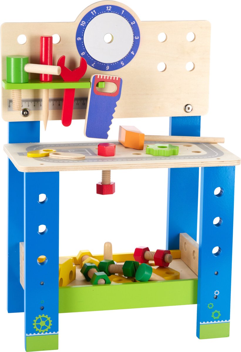 Relaxwonen Houten Kinderwerkbank met Gereedschap – 19-delig – Speelgoed Werkbank – Klussen & Bouwen