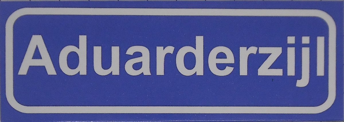 Souv© - koelkast magneet - plaatsnaam bord - kombord - souvenir - koelkastmagneetje - relatiegeschenk Aduarderzijl