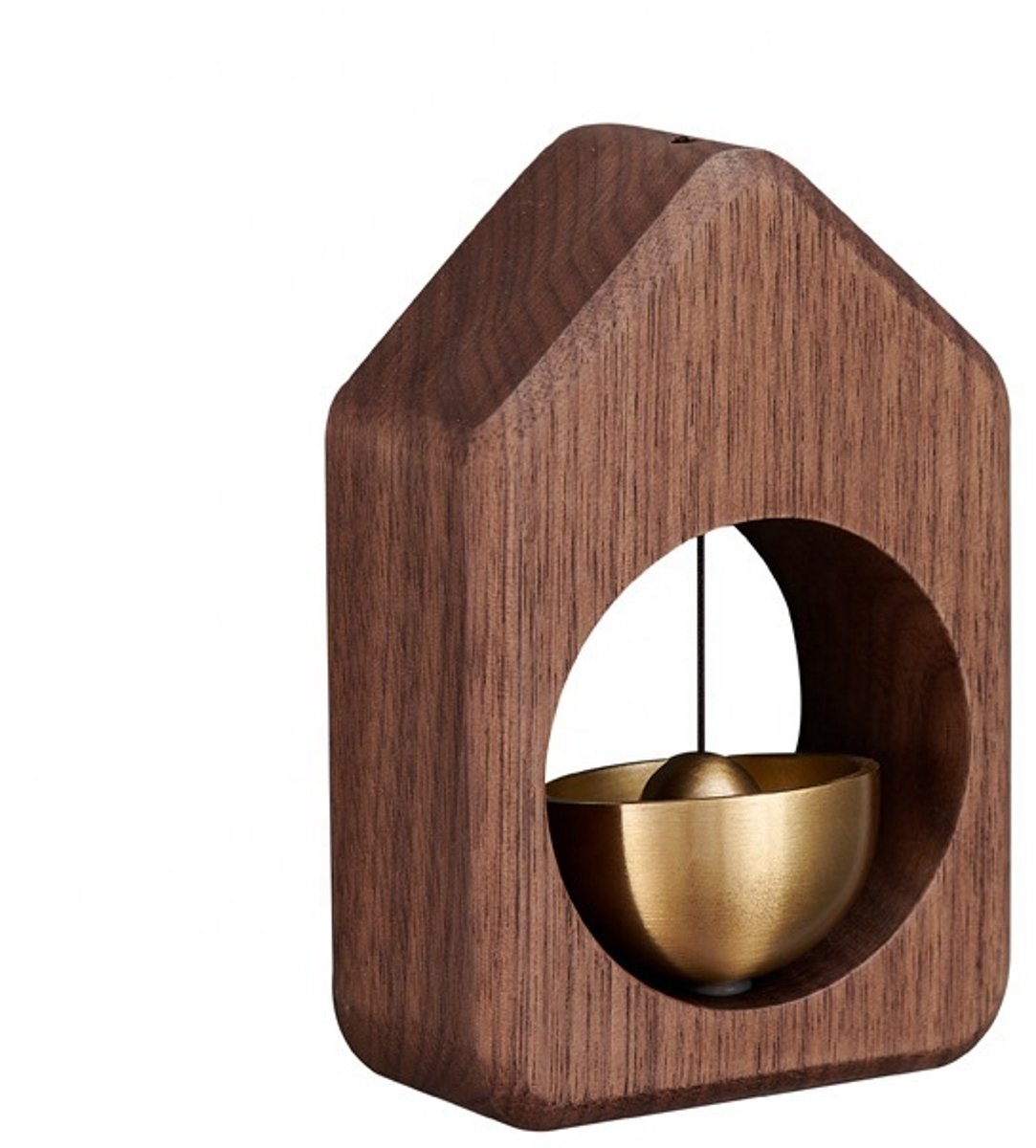 Deurbel - deurbel draadloos - Deurbel - houten - magnetische muursticker - Vintage houten Deurbel - Vintage - Met koperen bel - decoratie woonkamer - slaapkamer decoratie - Wanddecoratie - kerst cadeautjes - kerstcadeaus voor volwassenen - 1 stuk