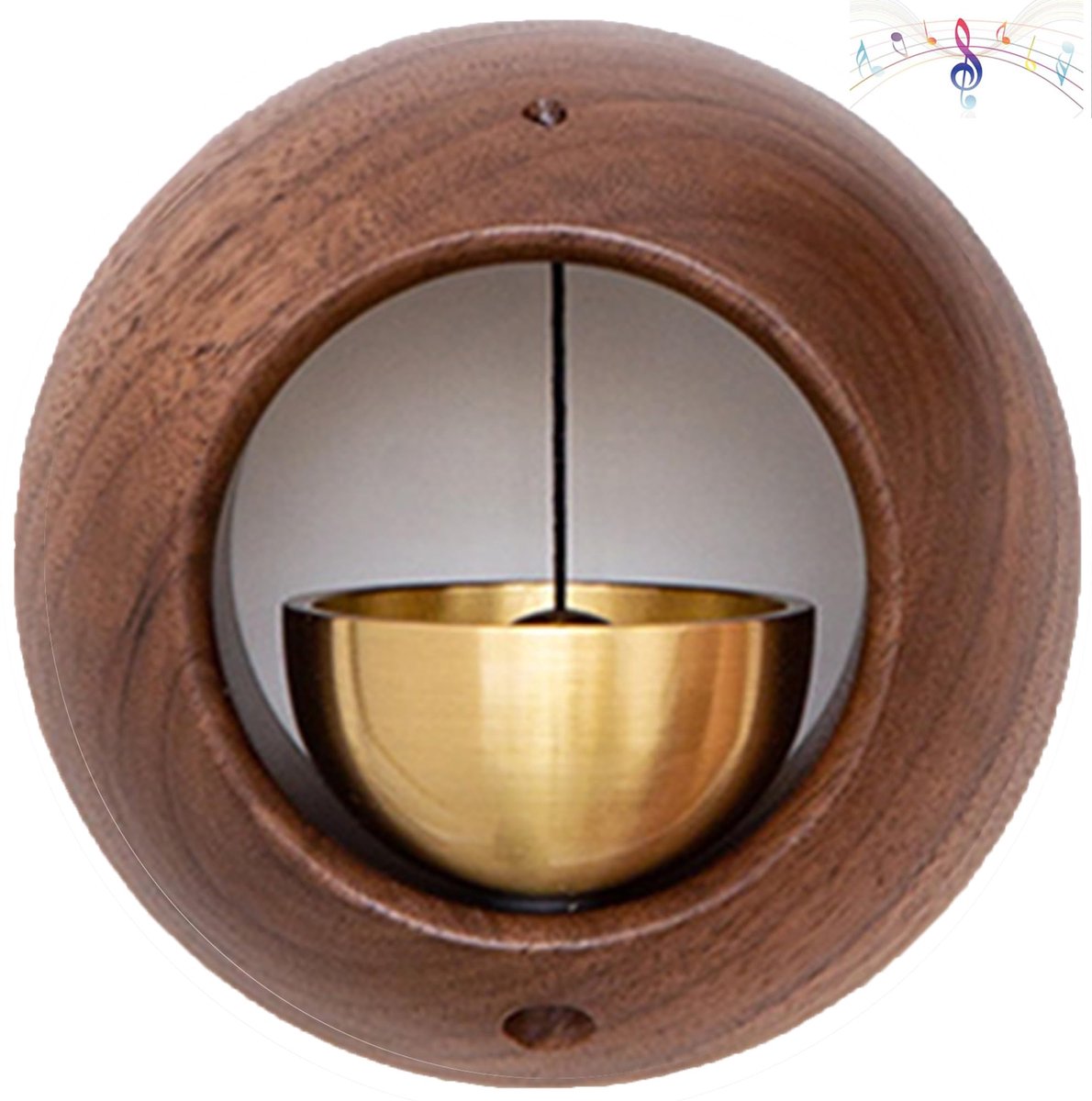 Deurbel - deurbel draadloos - Deurbel - houten - magnetische muursticker - Vintage houten Deurbel - Vintage - Met koperen bel - decoratie woonkamer - slaapkamer decoratie - Wanddecoratie - kerst cadeautjes - kerstcadeaus voor volwassenen - 1 stuk