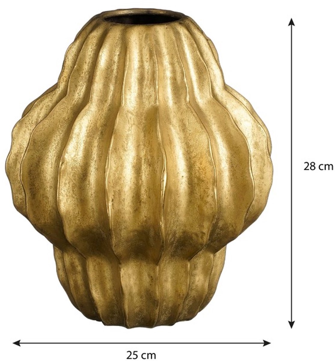 Mica Decorations Altea Vaas - H28 x Ø25 cm - Keramiek - Goud
