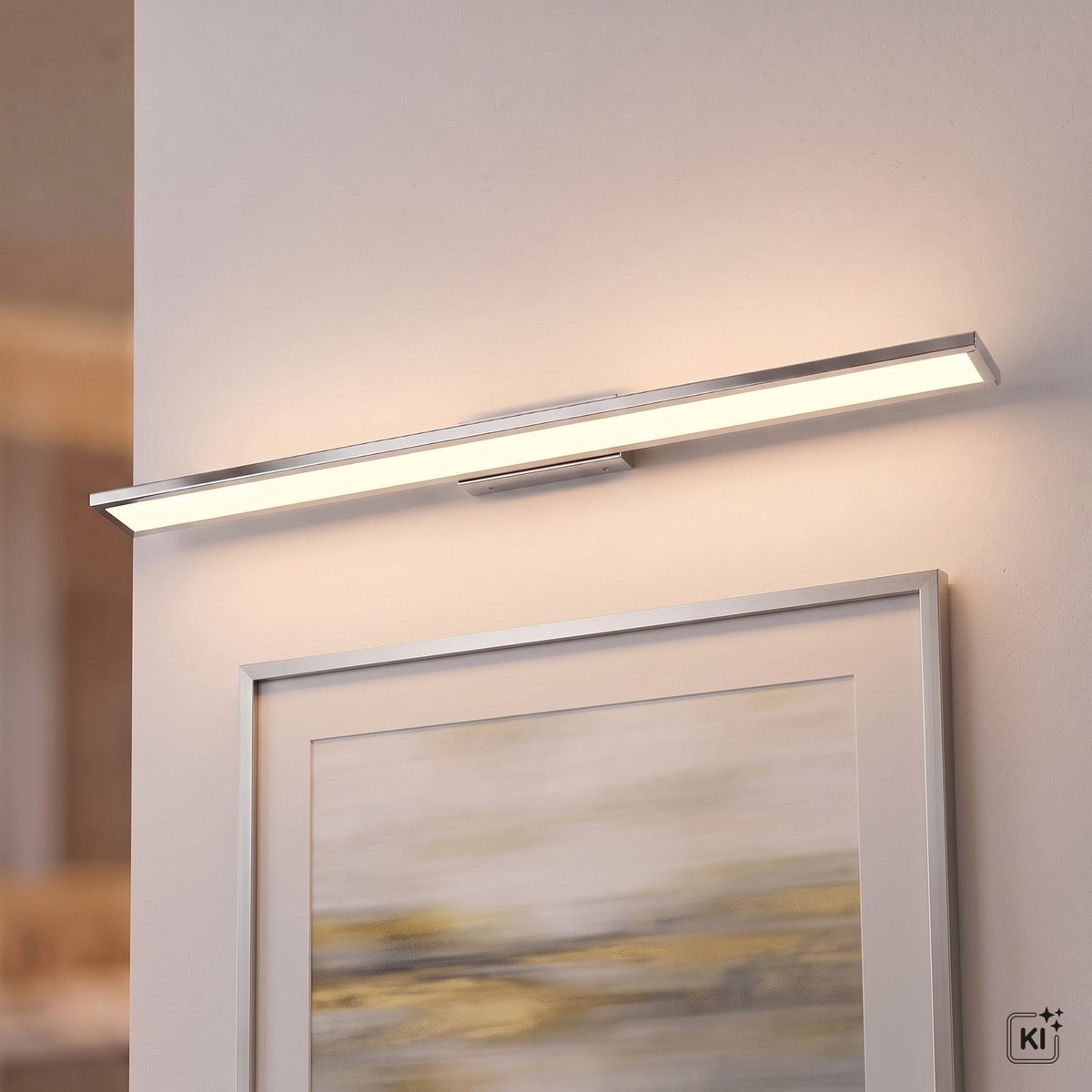 Licht-Erlebnisse - Maible - LED - Wandlamp - IP44 - 4000K - 430lm - van - Metaal - in - Chrom - Wandlamp Badkamer