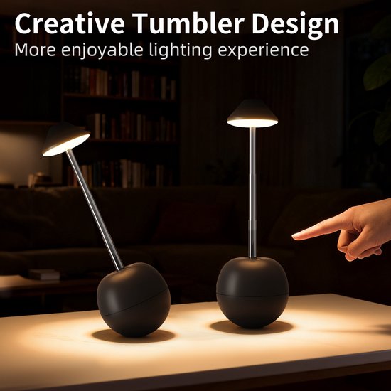 LED-nachtlampje (oplaadbaar) - Creatieve decoratieve tafellamp - Afstandsbediening voor op het bureau - Sfeerverlichting naast het bed — afbeelding 2