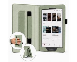 Hoes geschikt voor Kobo Clara BW / Clara Colour / Clara 2E – Book Case met Handgreep & Kickstand – Auto/Wake – Groen