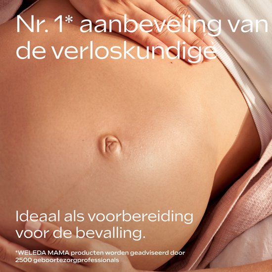 Close-up van een zwangere buik. Nr. 1 aanbeveling van de verloskundige. Ideaal als voorbereiding op de bevalling.
