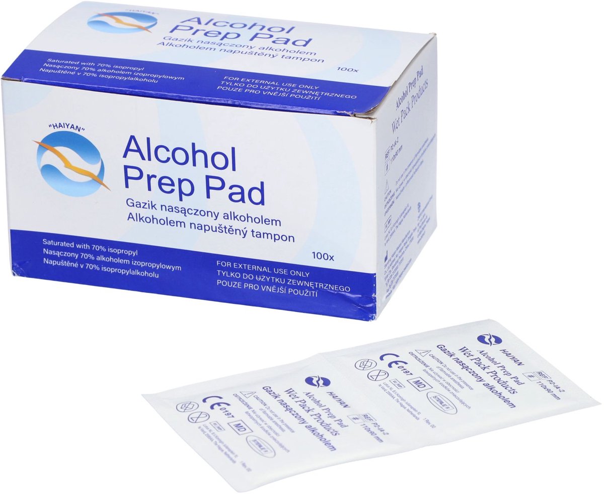 Zarys Alcohol kompressen Prep Pad - 65mmx56mm - 100 doekjes
