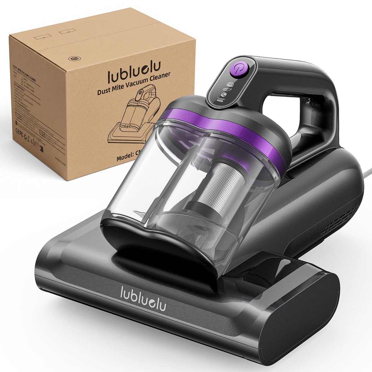 Lubluelu Huisstofmijt Stofzuiger CM208 - Mijtverwijderaar met UV-C & 14000Pa Sterke Zuigkracht - Handheld Matras Stofzuiger - Mijtstofzuiger - Bank & Matras Reiniger - Bacterie, Mijt & Schimmel Bestrijder