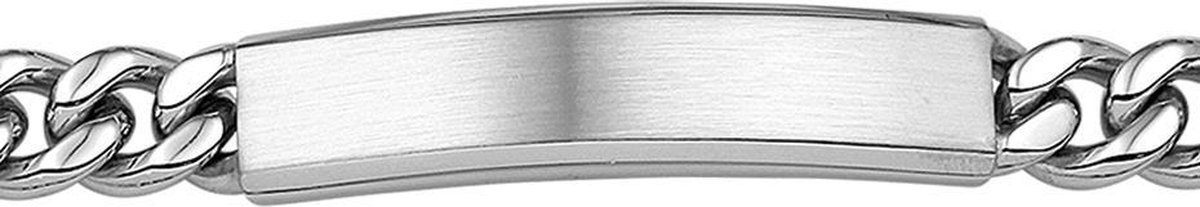 Dash Graveerarmband 9 mm 19 cm Poli/mat - Staal