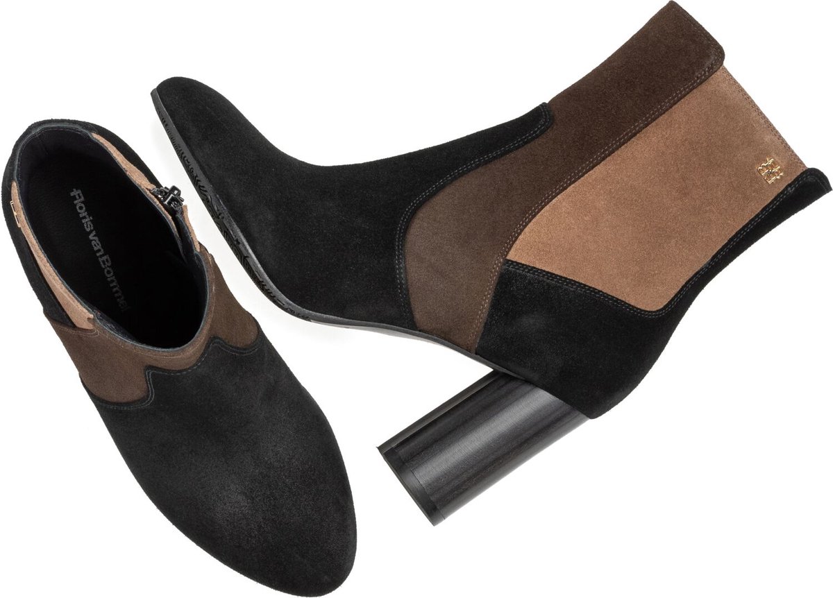 Floris Van Bommel Sfw-50075 Kaci Enkellaarsjes - Enkelboots met rits - Dames - Zwart - Maat 42