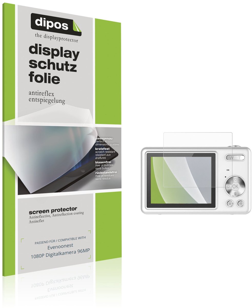 dipos – 4x Matte Beschermfolie geschikt voor Evenoonest 1080P Digitalkamera 96MP | Krasbestendige & antireflecterende Screenprotector Ultra-Thin