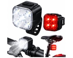 Disciplined SE Fietsverlichting PULSE - Fietslampjes voor en Achter - Fietslamp Voorlicht 500 Lumen - USB-C Oplaadbaar - IPX4 Waterbestendig