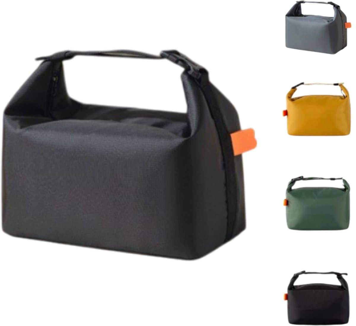 Lunchtas - Handtas voor lunch - Geïsoleerde lunchtas - Picknicktas - Geschikt voor volwassenen en kinderen - Geschikt voor werk, school en picknicks - Zwart - 25*16*22 cm