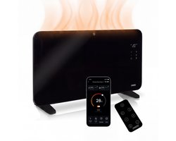 Princess Elektrische Paneelverwarming 2000B+ -Smart Glass Panel Heater - 2000W Elektrische kachel - Wifi App-bediening - Touchscreen - Thermostaat - Wandmontage - 348920