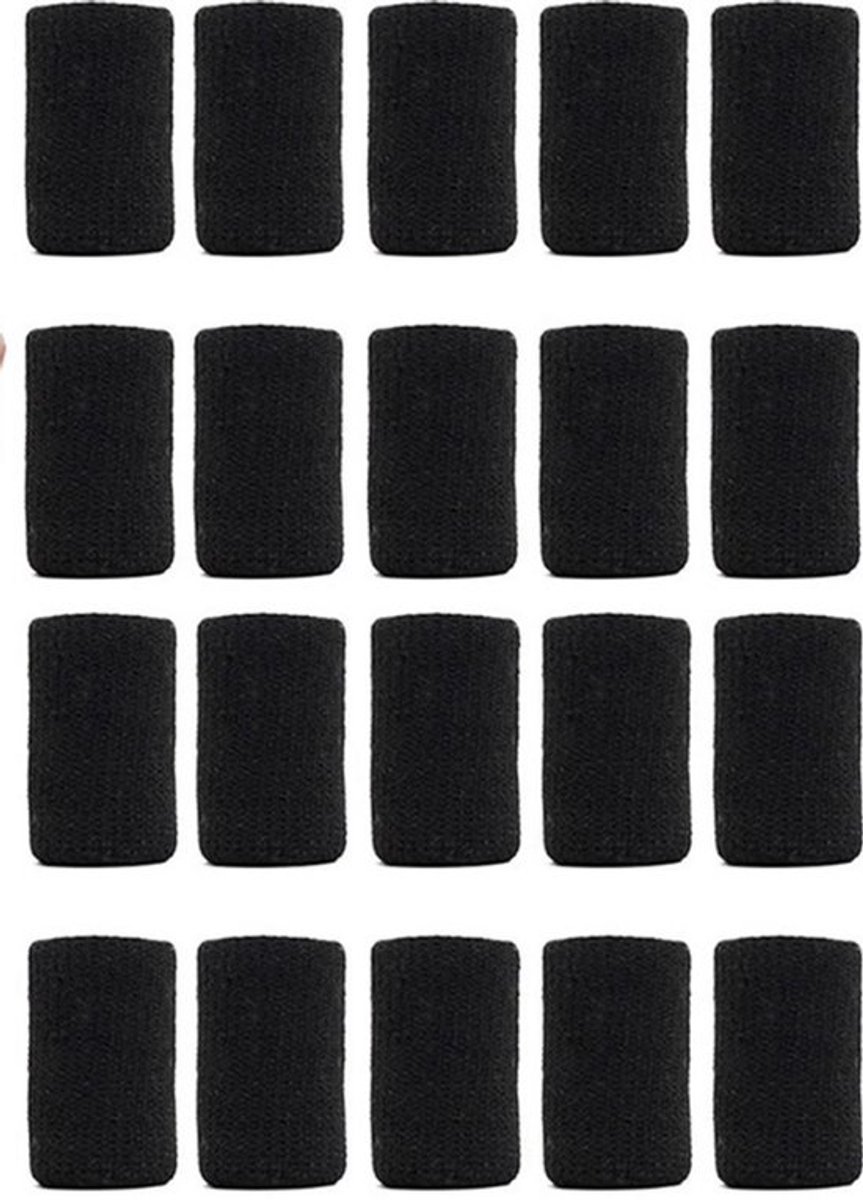 Verpakking van 20 stuks - Vingerhoesjes - Geschikt voor alle vingers - Beschermende hoesjes - Ademend en lichtgewicht - Zwart
