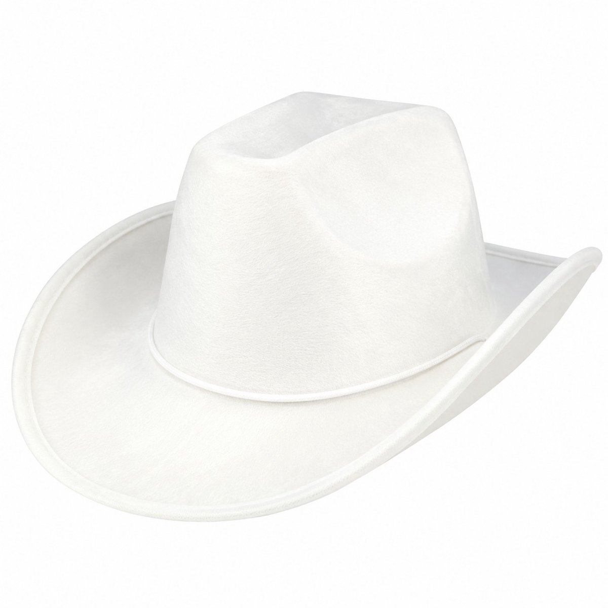 Haarsoires Cowboyhoed - Western Hoed - Velvet - Wit - Cowboy Hoed - Dames & Heren - Festival Carnaval Themafeest