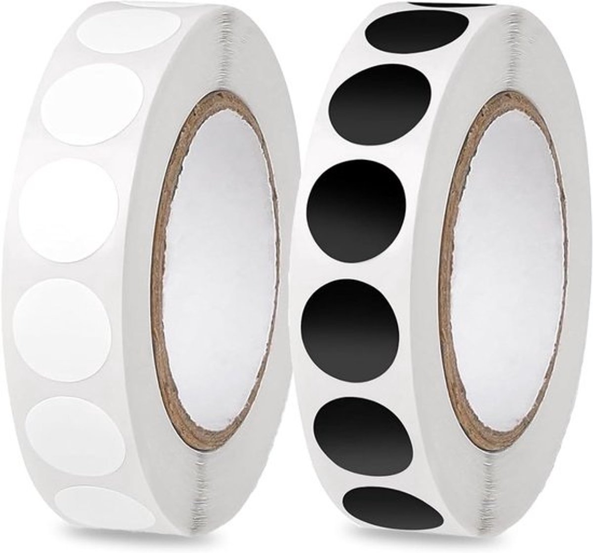 Ronde Stickers 13mm - Zelfklevende Cirkel Labels voor Kleurcodering, Verwijderbare Dots voor Thuis, School en Kantoor - 2000 Stuks in Zwart en Wit