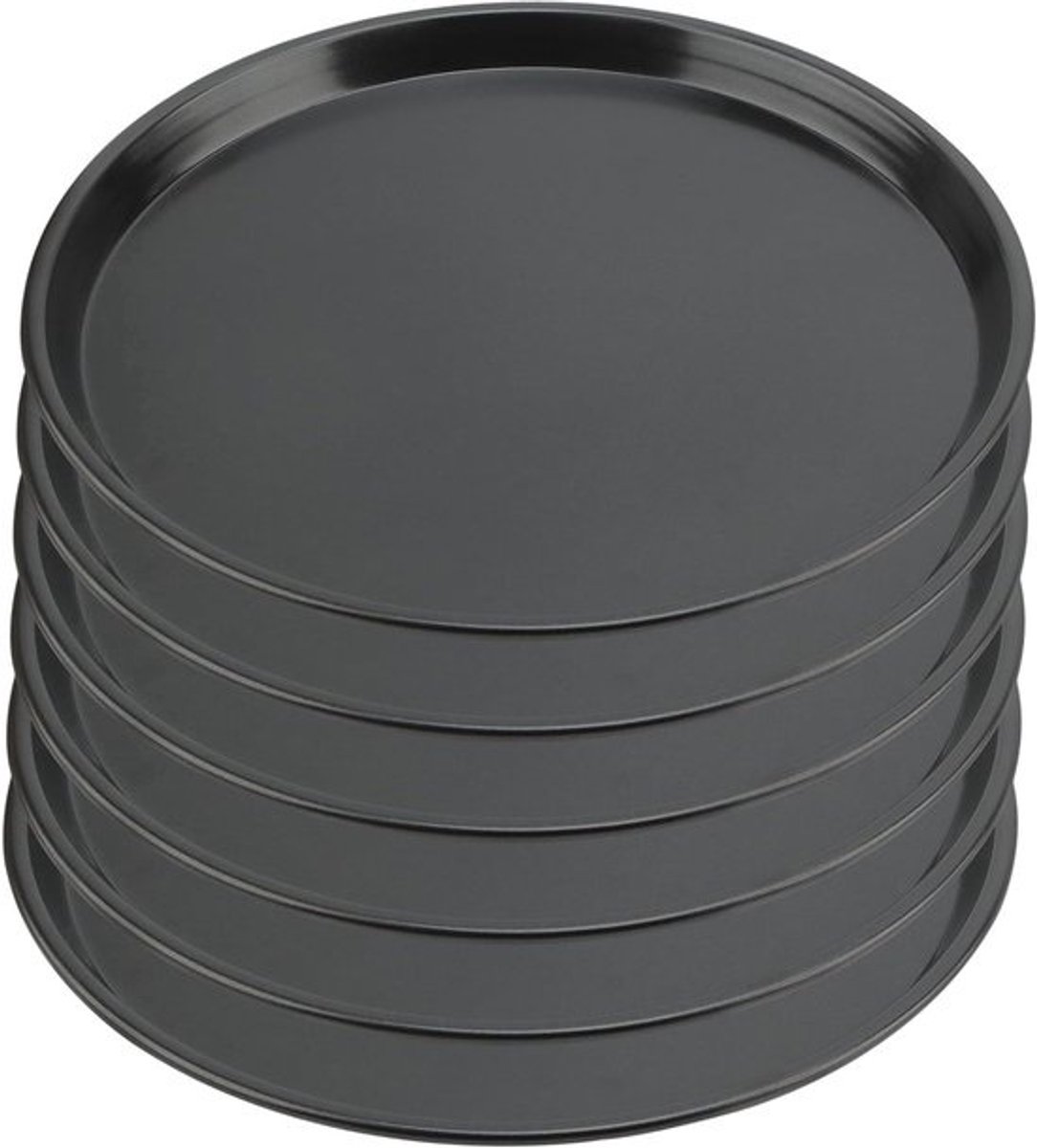 Set van 6 ronde pizza bakken van 25 cm - Anti-aanbak pizza trays voor perfect pizzadeeg en ovengebruik