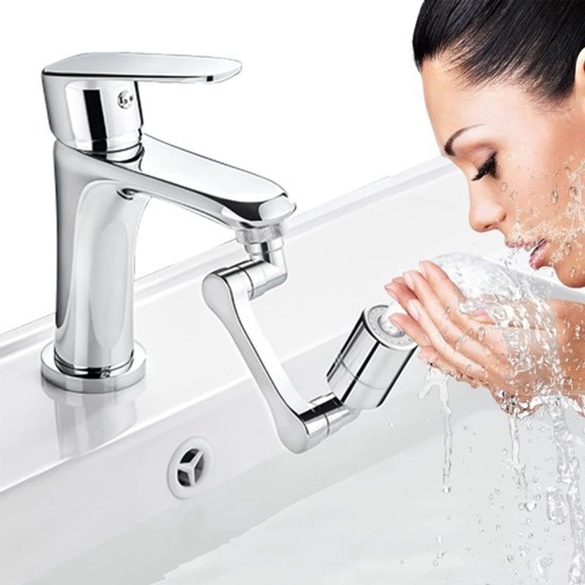 1080 Degree Faucet Aerator - Multi-Purpose Extension Water Saving Swivel Faucet for Kitchen - Bathroom