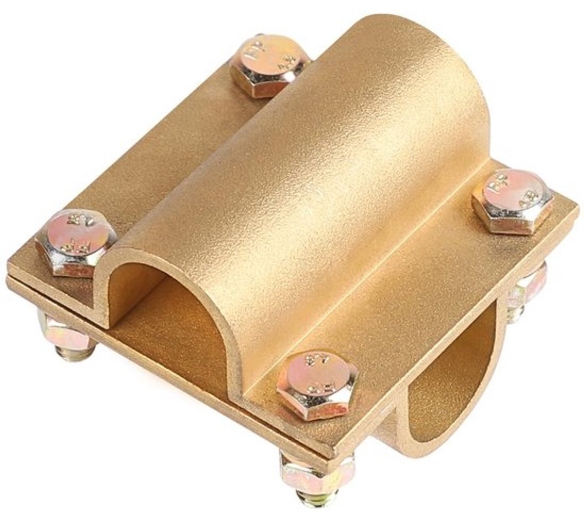 Ø 14.2 mm messing kruisconnector voor 70 mm², diepte-aarde klem, aardingsklem, staafhouder en bliksemafleider, geschikt voor ronde geleiders en verbindingen