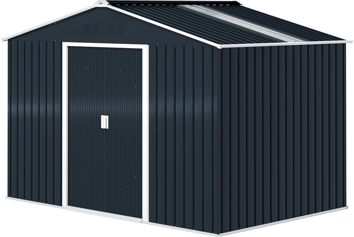 Tuinhuis Metaal - 4.9m² met Fundering & Deuren – Donkergrijs