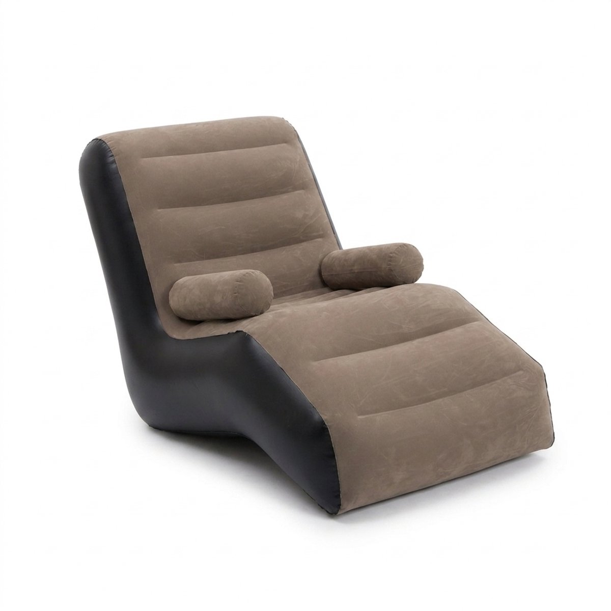 Design Opblaasbare SVormige Zitzak – Goedkope En Comfortabele Eenpersoonsbank – Ideaal Voor Woonkamer, Lounge & Ontspanning – Trendy Meubel Grijs