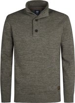 Petrol Industries Heren Trui - Gebreide Trui - Regular Fit - Opstaande Kraag - Katoen - Truien - Pullover - Groen - Maat XL