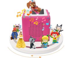 Toniebox compatibel met Toniebox 2/1, wit staand Tonie rek | Tonie rek jong, staand van grenenhout, Toniebox-standaard voor 10-20 figuren, Tonie opslag staand voor kinderkamer