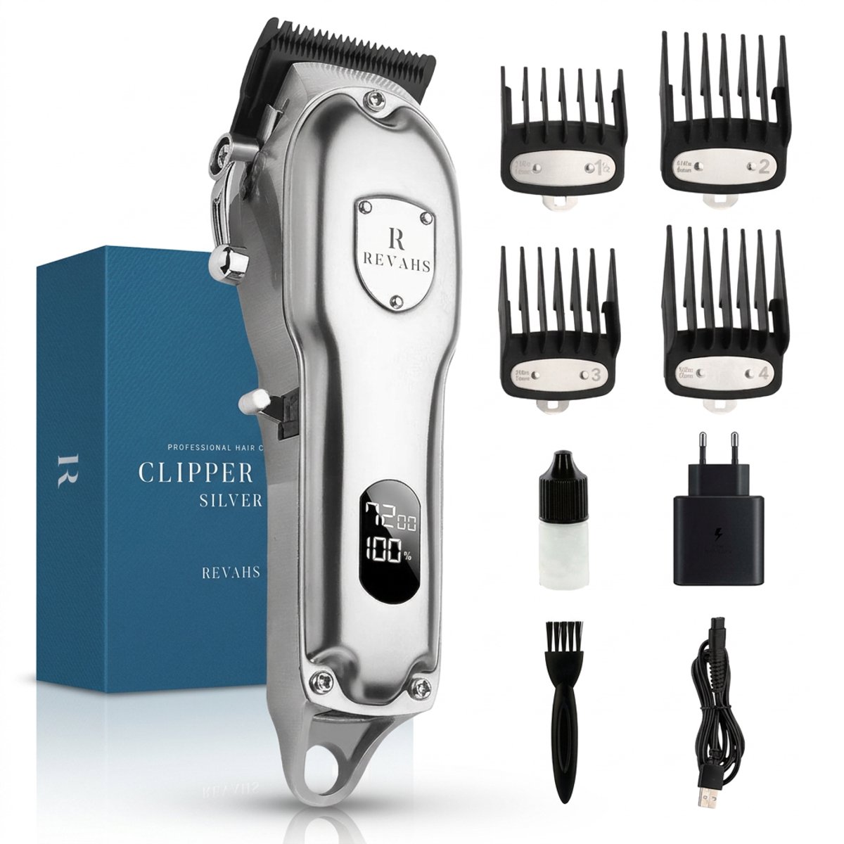 Bol.com Revahs Tondeuse & Baardtrimmer voor mannen One-3 - Haartrimmer en Trimmer voor Hoofdhaar & Baard - Draadloze Hair Clippe... aanbieding