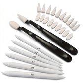 Witte doezelaars set – papier doezelaars voor tekenen en schetsen – verschillende formaten blending tools met punten – teken accessoires voor potlood grafiet houtskool schaduwen en overgangen