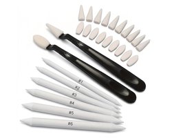Witte doezelaars set – papier doezelaars voor tekenen en schetsen – verschillende formaten blending tools met punten – teken accessoires voor potlood grafiet houtskool schaduwen en overgangen