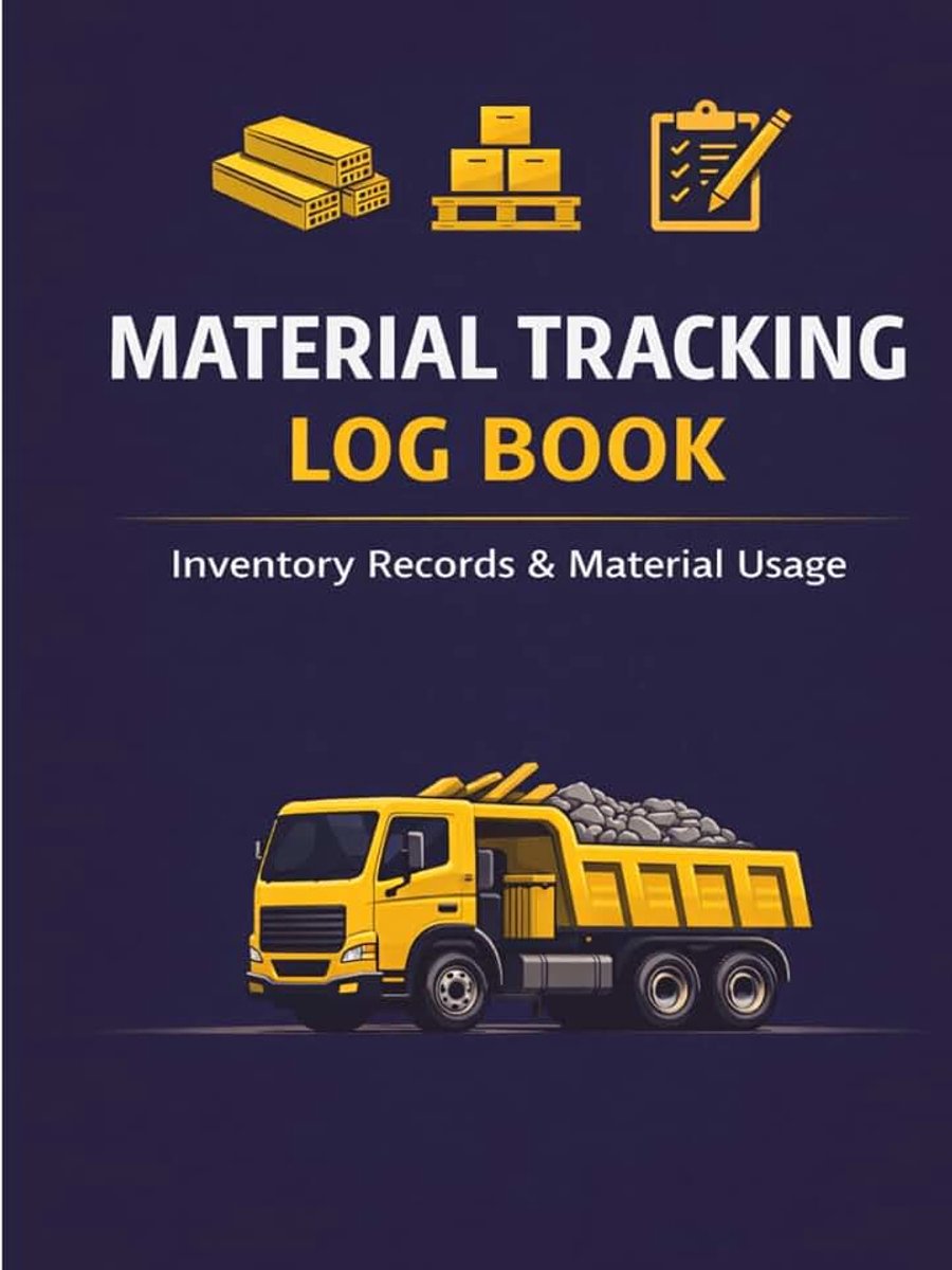 Material Tracking Log Book: Daily Inventory and Material Usage Record for Construction, Warehouse, and Job Site Management, Track Quantity, Suppliers, and Deliveries