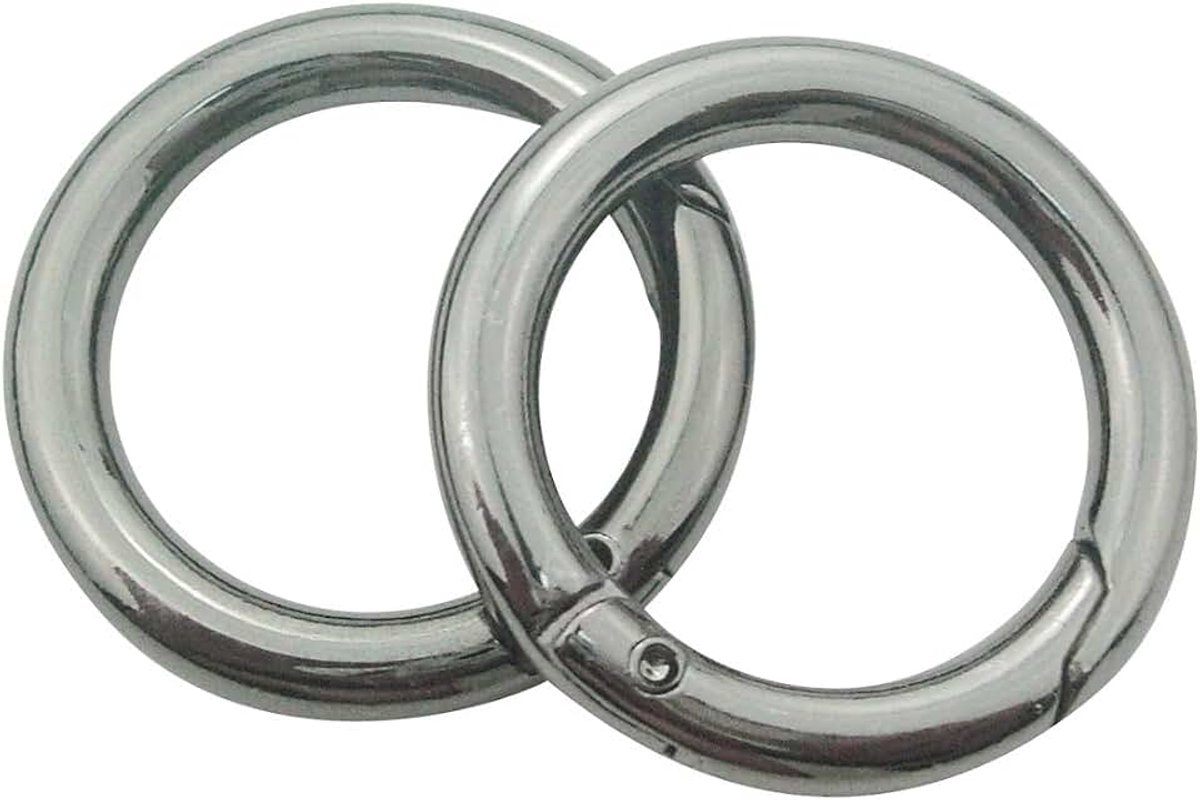 4 stks- 1" 25mm Gate Spring O Ring Ronde Karabijnhaak Snap Clip Trigger Lente Sleutelhanger Gesp 2.5cm Geweer Metaal