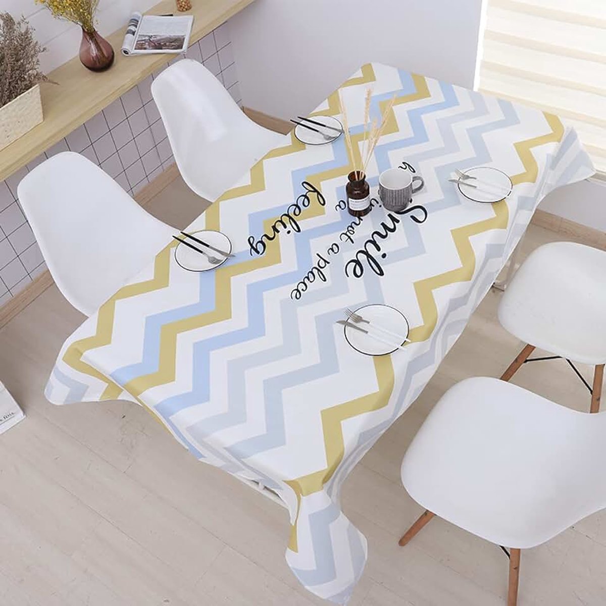 Tafelkleed, klassieke print minimalistische stijl tafelkleden, waterafstotend afwasbaar, wasmachinebestendig, onderhoudsarm, voor thuis, keuken, restaurant decoratie-C ||140x140cm