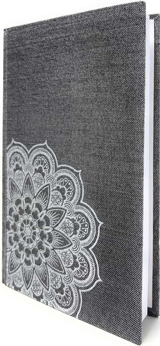 Notitieboek, A6, mandala, grijs