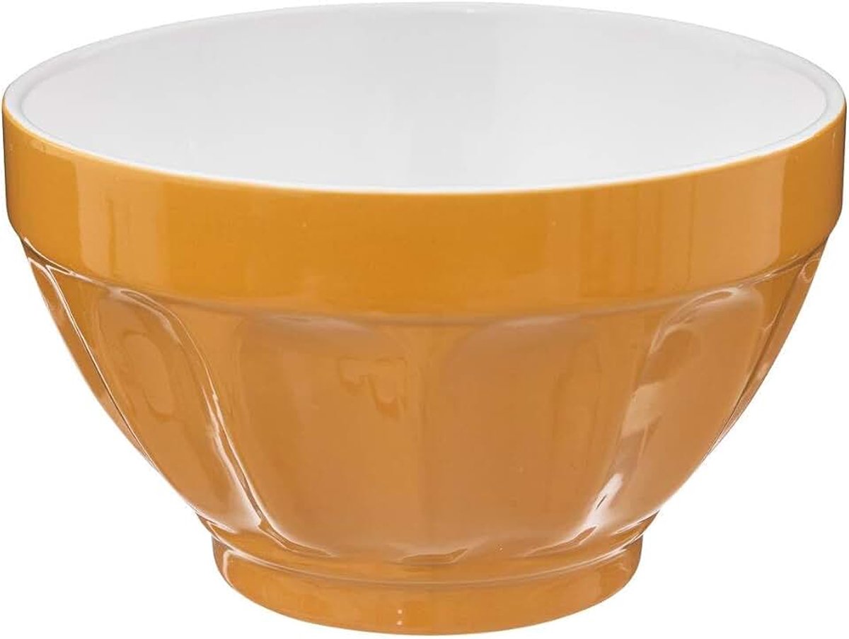 Secret de Gourmet - Geribbelde schaal van aardewerk, kleur geel, 60 cl