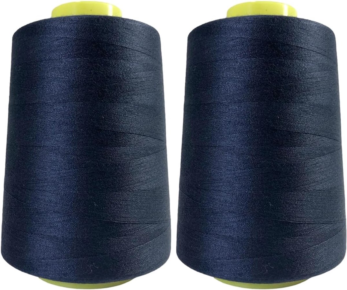 2 Rollen Naaigaren, 40/s, naaigaren, hoge sterkte, garenspoel om te naaien, in een verscheidenheid aan kleuren, knutselen, kleding, (2 stuks, blauw 3238-5000Y)
