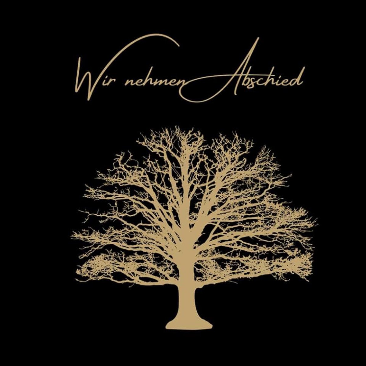 "Wir nehmen Abschied" Trauerbuch, 100 blanko Seiten zum Ausfüllen, Gästebuch Beerdigung Trauerfeier, Erinnerungsbuch: Hochwertiges Design in schwarz gold mit Baum