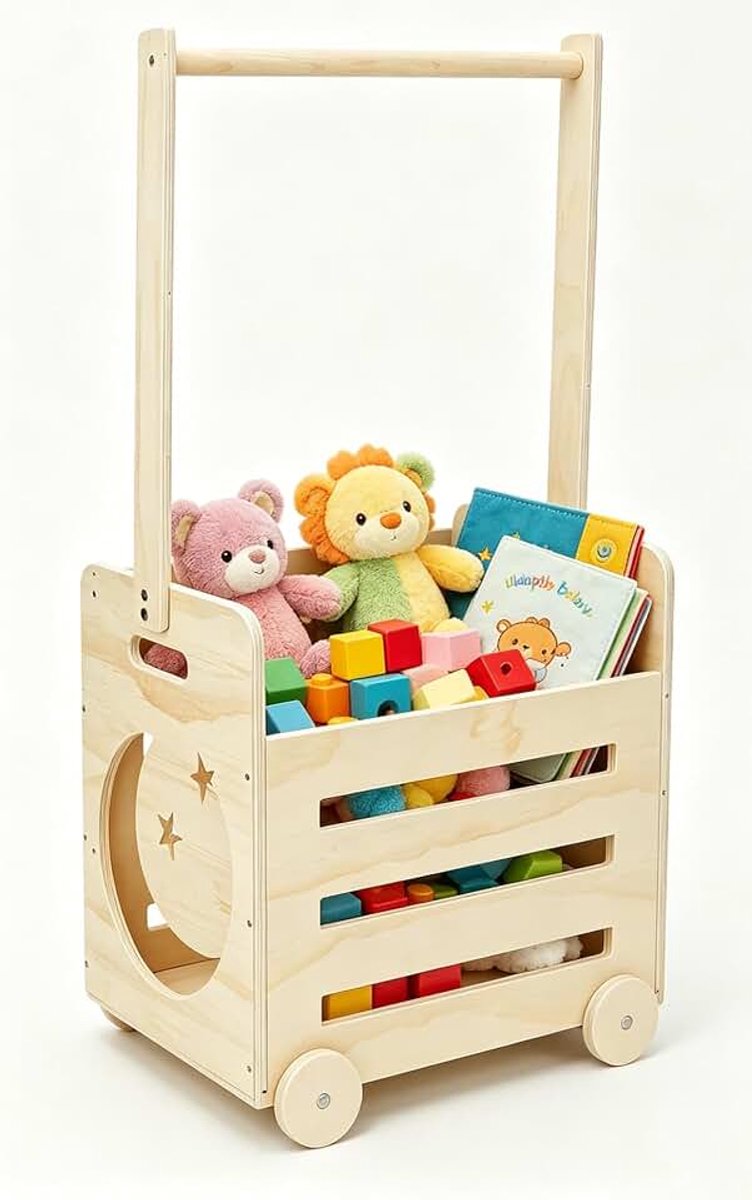 Kist voor babyshower met stang, houten kist, cadeau met babykleerhanger, babyshower, cadeau voor moederschap, pasgeborenen, feest, opbergkist kinderen (1)