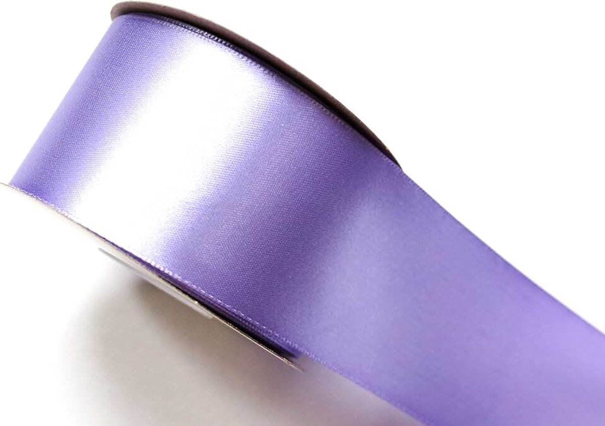 22m Satijnen lint decoratielint 50 mm breed (5 cm) cadeaulint kerst lila 22 m rol lila