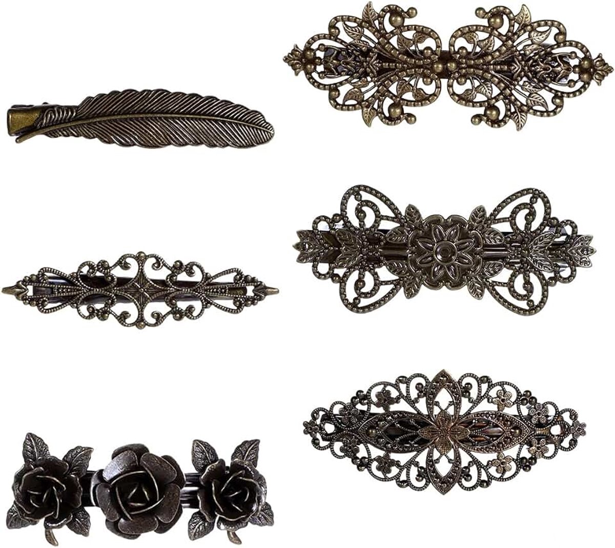6 stuks retro Franse bloemenhaarspelden vintage metalen haarspeldjes bloemenhaarspelden voor vrouwen