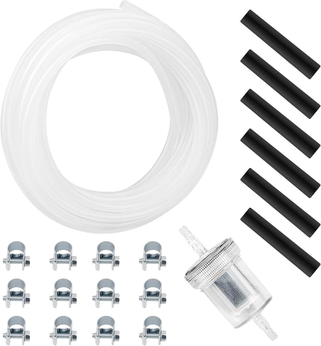 20 stuks brandstof staande buizenset voor diesel staande verwarming stuk 5 m brandstofleiding met filter tankontnemer slangklemmen voor Eberspacher Webasto verwarmingen vervanging 1320399A 35320A