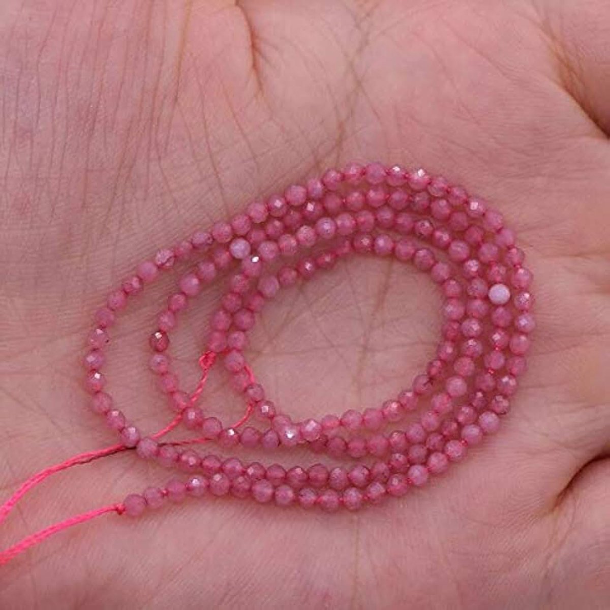 (2 strengen/Set) Natuurlijke Rode Granaat 4Mm Facet Ronde Zaad Losse Kralen Steen Voor Sieraden Ontwerp