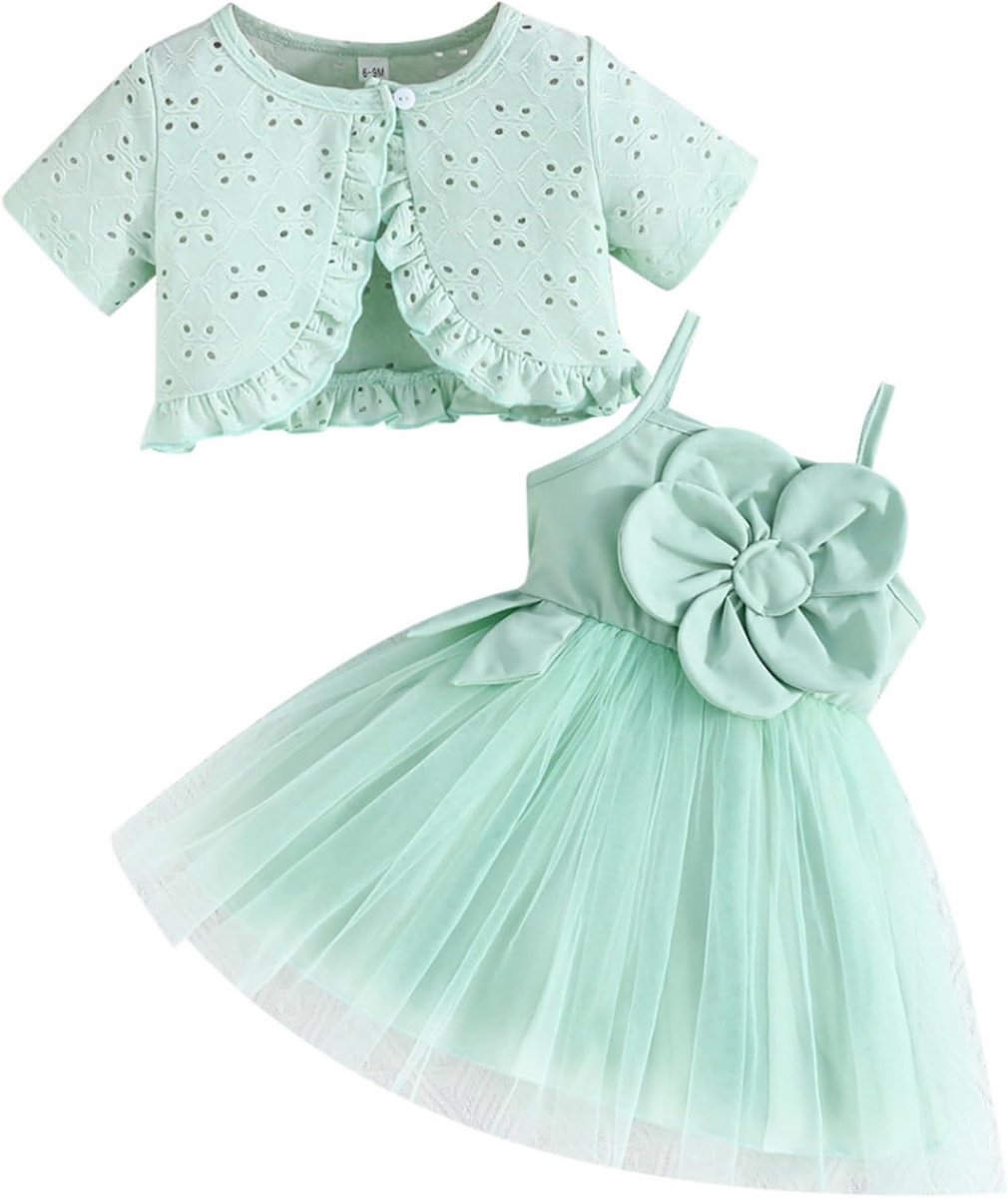 Meisje Tutu Jurk 2 Stuk Peuter Vest Tule Zonnejurk Meisjes Prinses Doop Party Jurken Baby Zomer Outfit Set