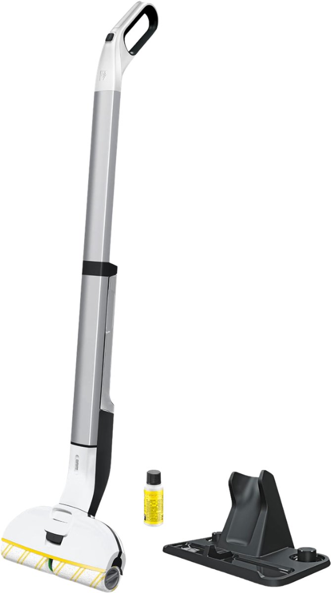 Verte - Elektrische Dweil - Draadloze Vloerreiniger - Met 2 Roterende Microvezelrollen - Gebruiksduur: Ca. 20 Min - Reinigingsoppervlak Per Acculading: Ca. 60 M² - Wit