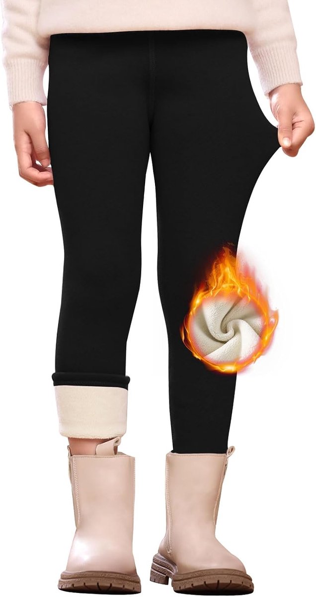 Thermolegging voor meisjes, zacht gevoerde stretch thermische broek, dikke behaaglijke warme winterlegging voor kinderen