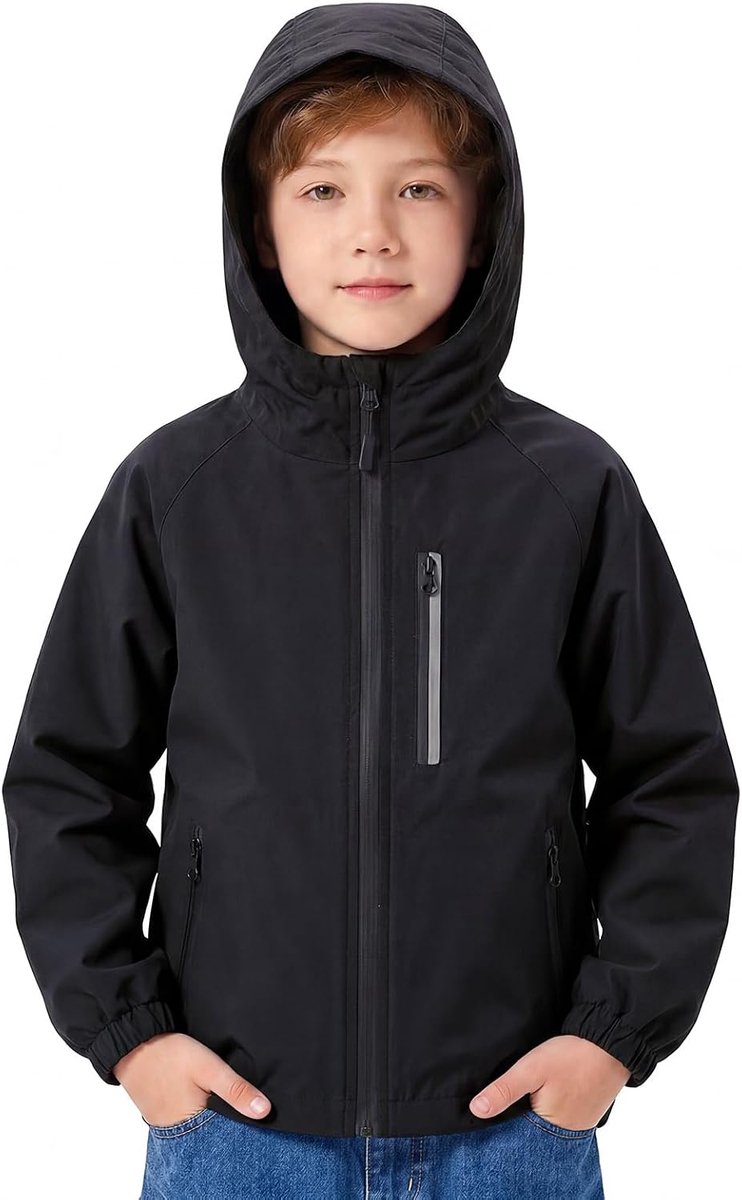 Regenjas Voor Kinderen Reflecterende Meisjes Tussenjas Met Capuchon Regenkleding Jongens Effen Windjack Wandel- En Outdoorjas Lentejas Voor Tieners Van 5-14 Jaar