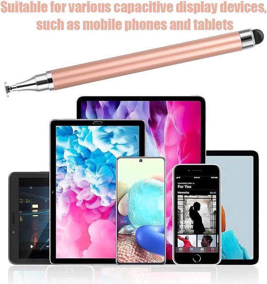 6 stuks tabletpennen voor alle tablets, 2-in-1 stylus pen touchscreen-pen, compatibel met alle mobiele telefoons/tablets — afbeelding 3